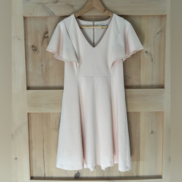 Calvin Klein Dresses & Skirts - Calvin Klein Petal Pink Wedding Guest Easter Cap Flutter Sleeve Dress, 10P